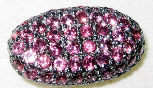 Oval Shape Blue Sapphire Pave Beads