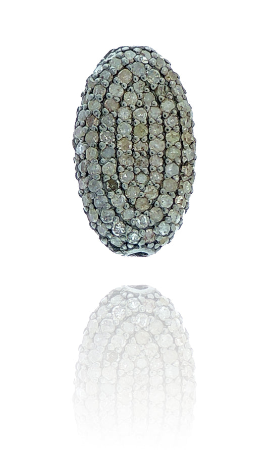 Oval Shape Blue Sapphire Pave Beads