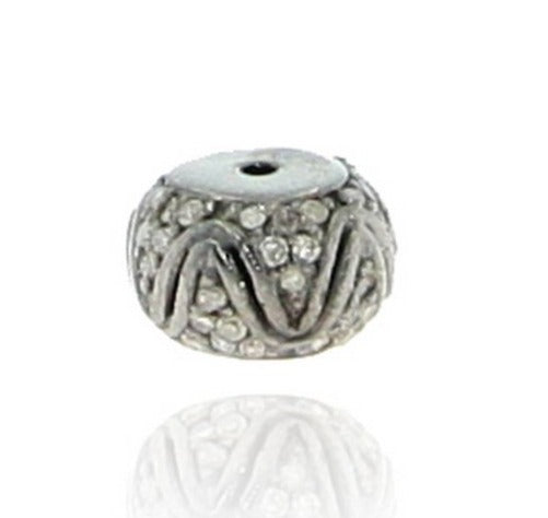 Donut Shape Fancy Design Pave Diamond Beads