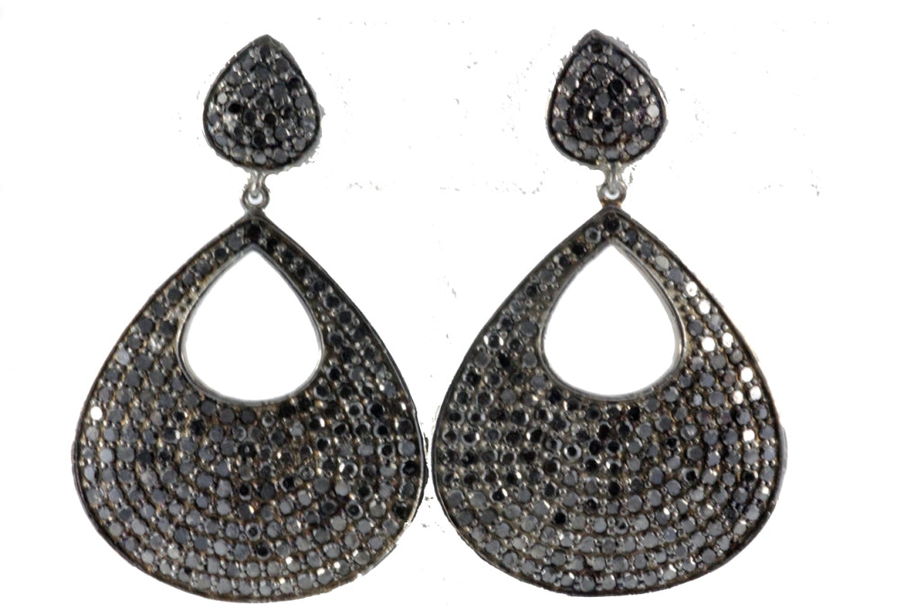 Flat Drop Shape Tsvorite Earring