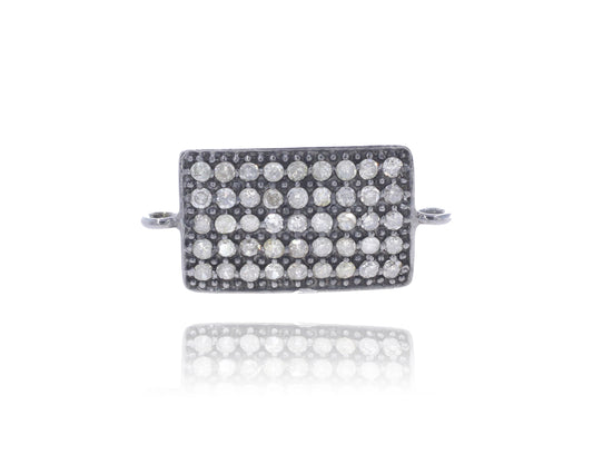 Rectangle Shape Pave Diamond Charm