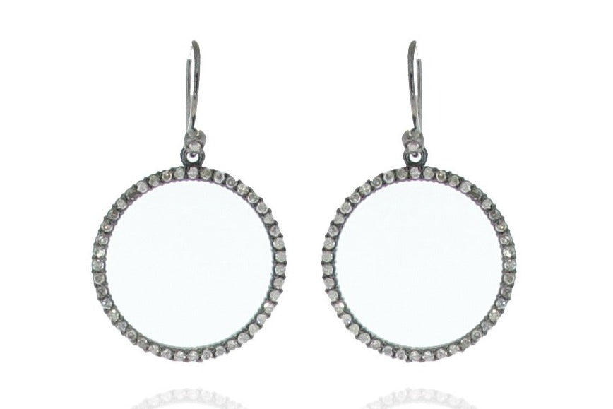Circle Hoop Shape Blue Sapphire Earring