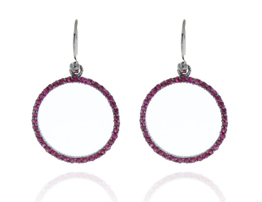 Circle Hoop Shape Blue Sapphire Earring