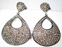 Flat Drop Shape Tsvorite Earring