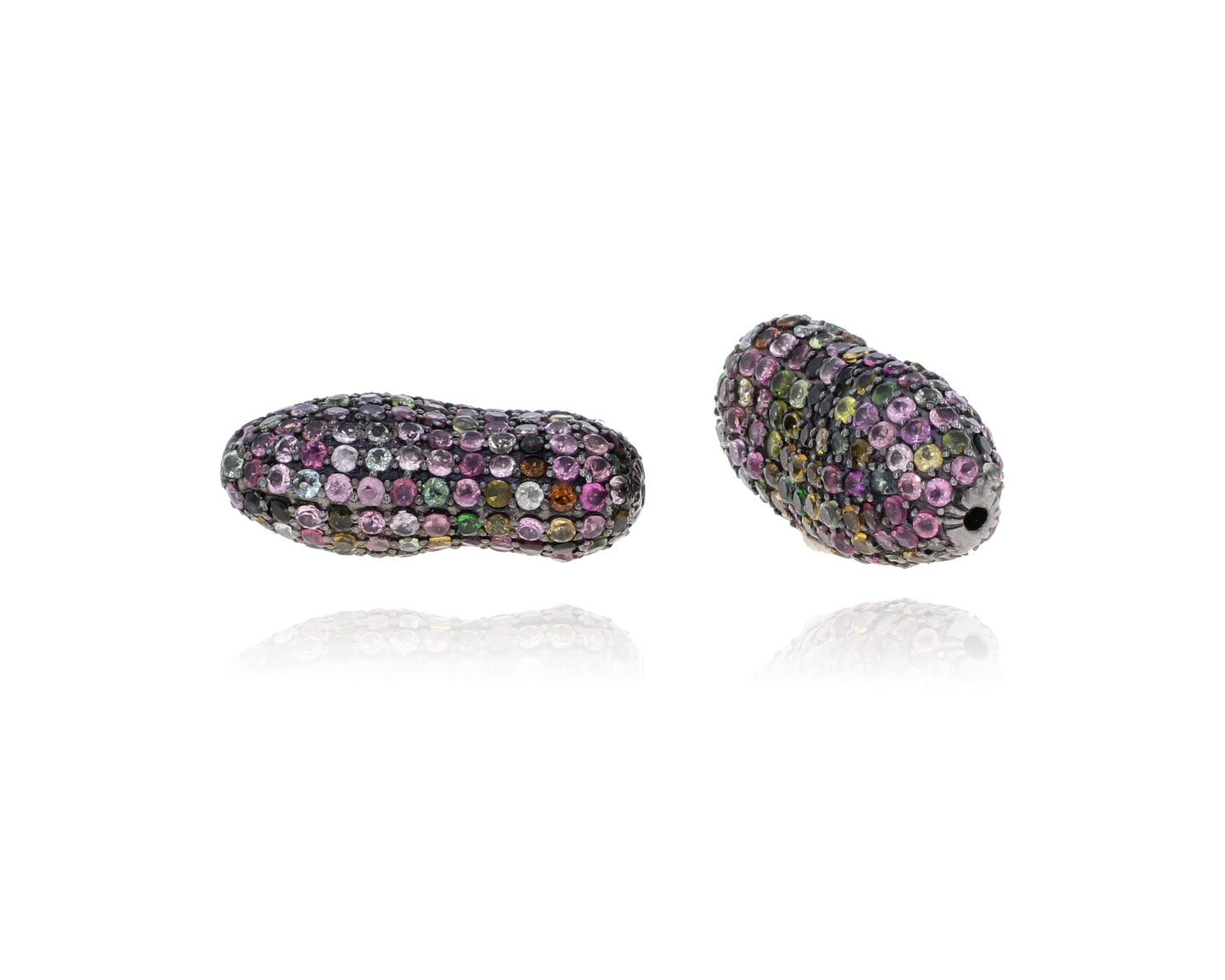 Nugget Long Oval Pave Beads and Locks