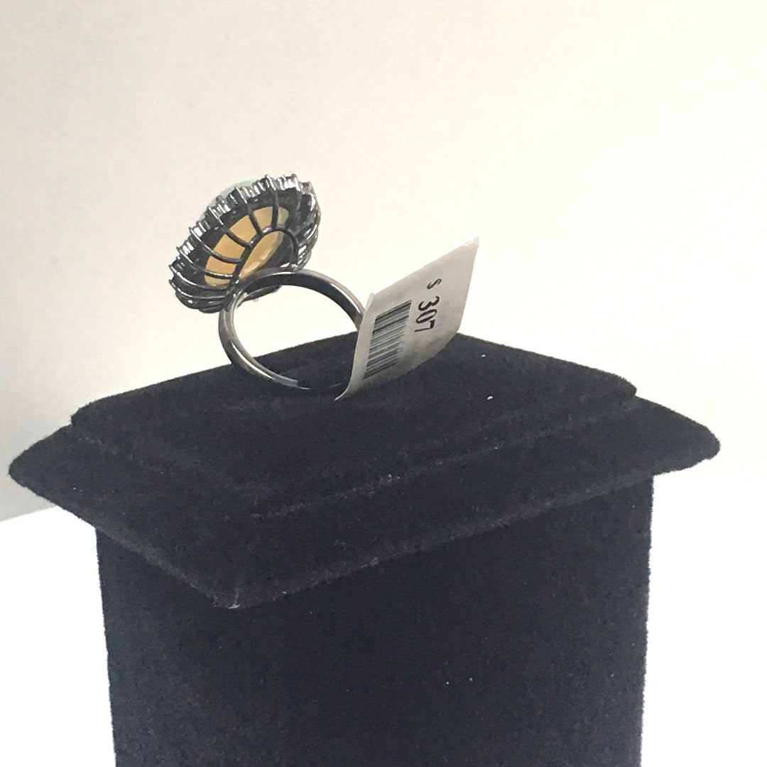 Opal and Blue Sapphire Ring With Diamond