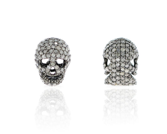 Skull Beads Sterling silver Black rhodium finish