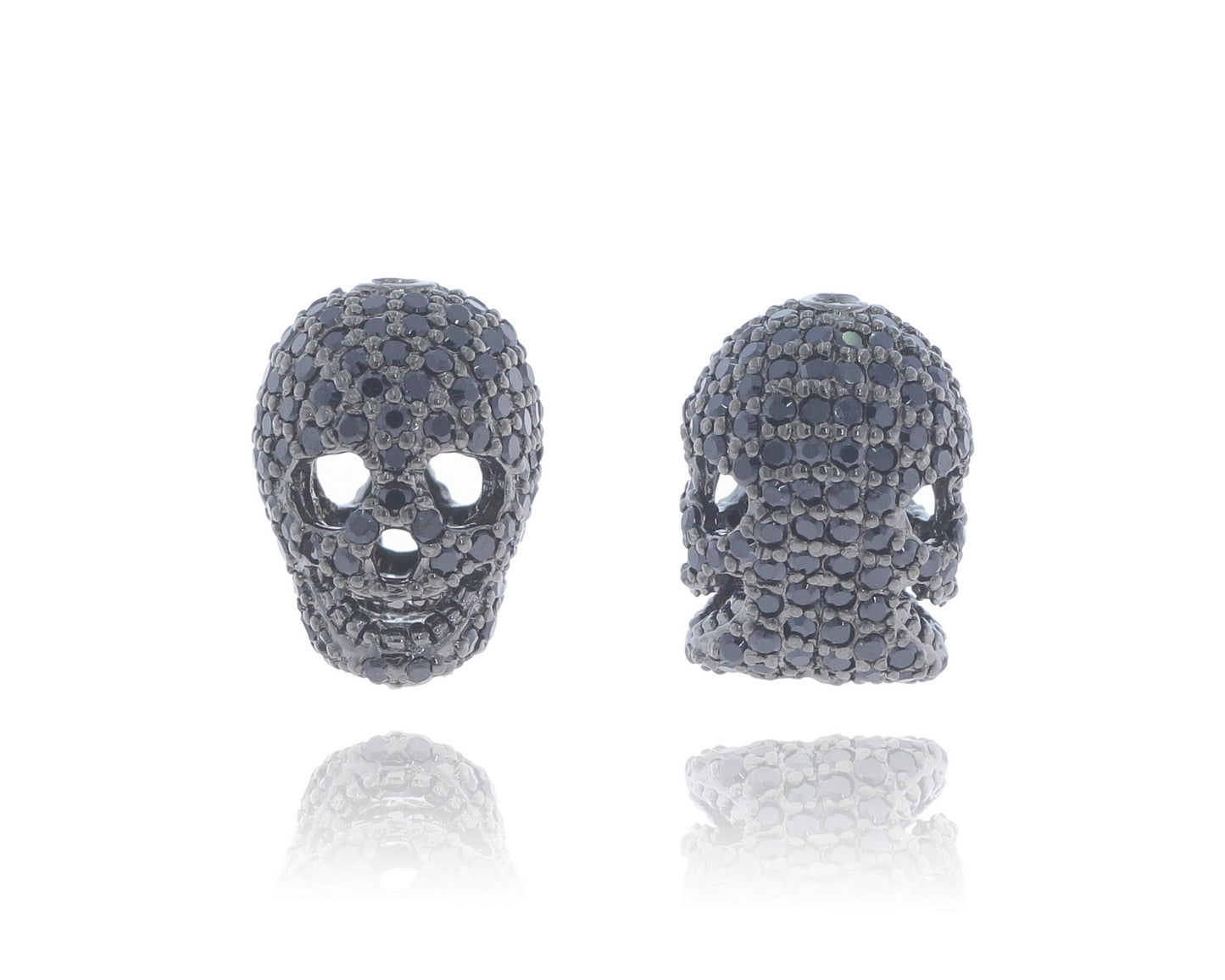 Skull Beads Sterling silver Black rhodium finish