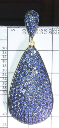 Flat Drop Shape Pave Diamond Earrings