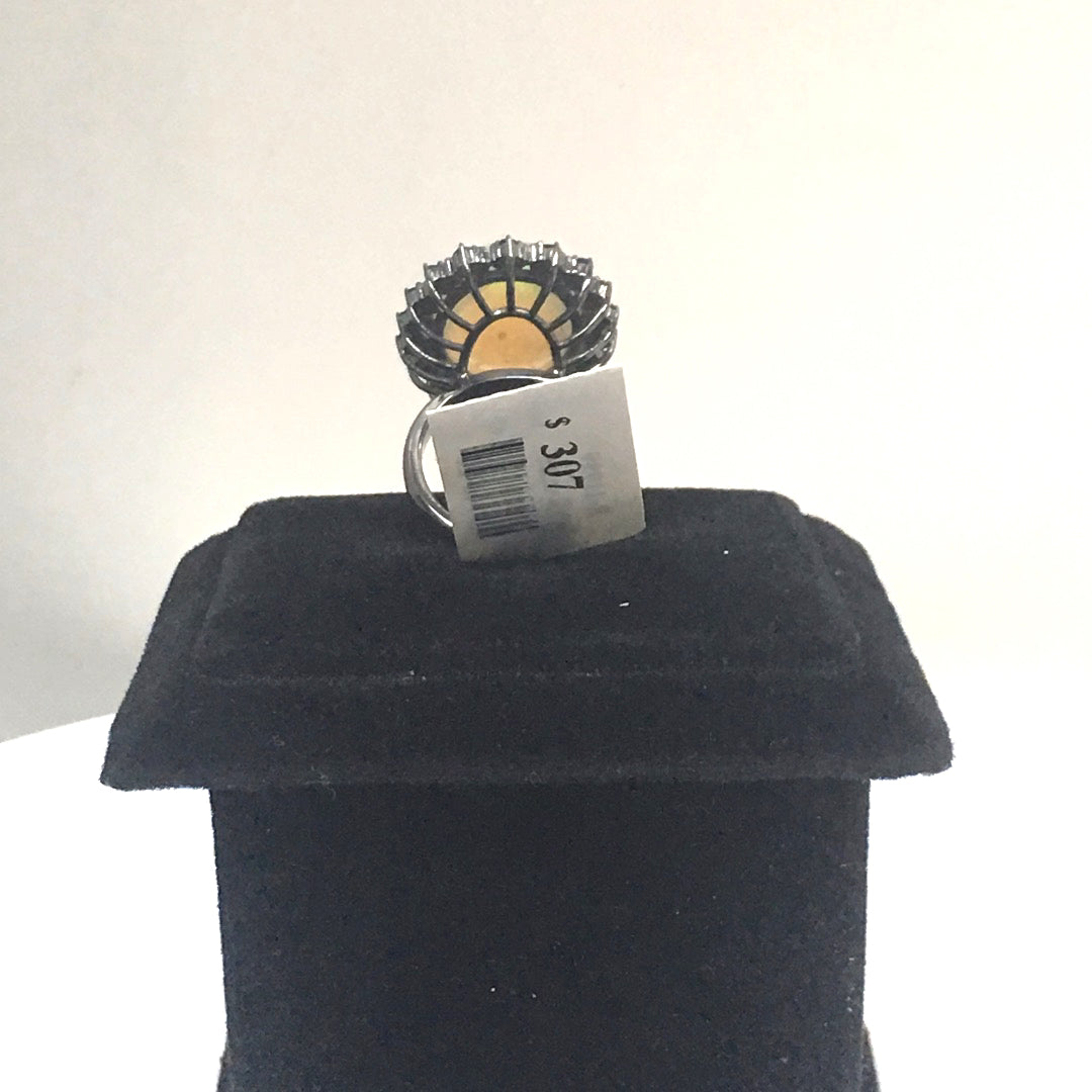 Opal and Blue Sapphire Ring With Diamond