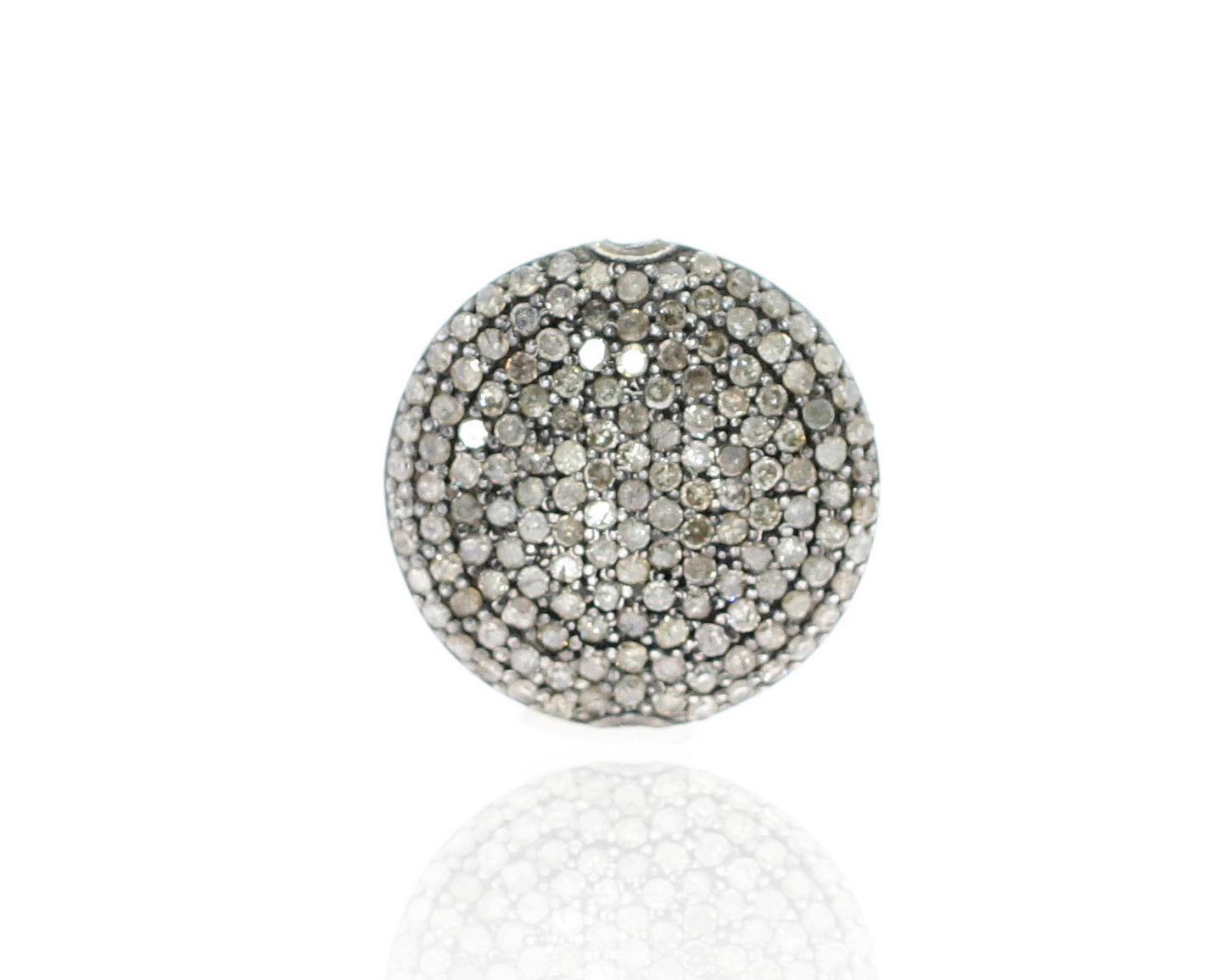 Coin shape pave beads
