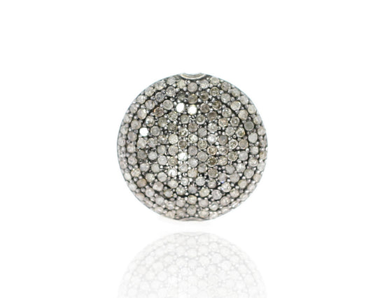Coin shape pave beads