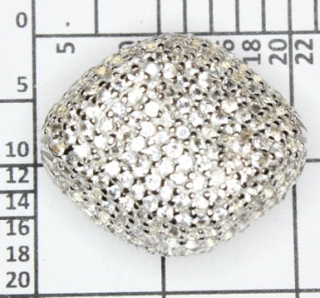 Nugget Shape silver pave diamond beads
