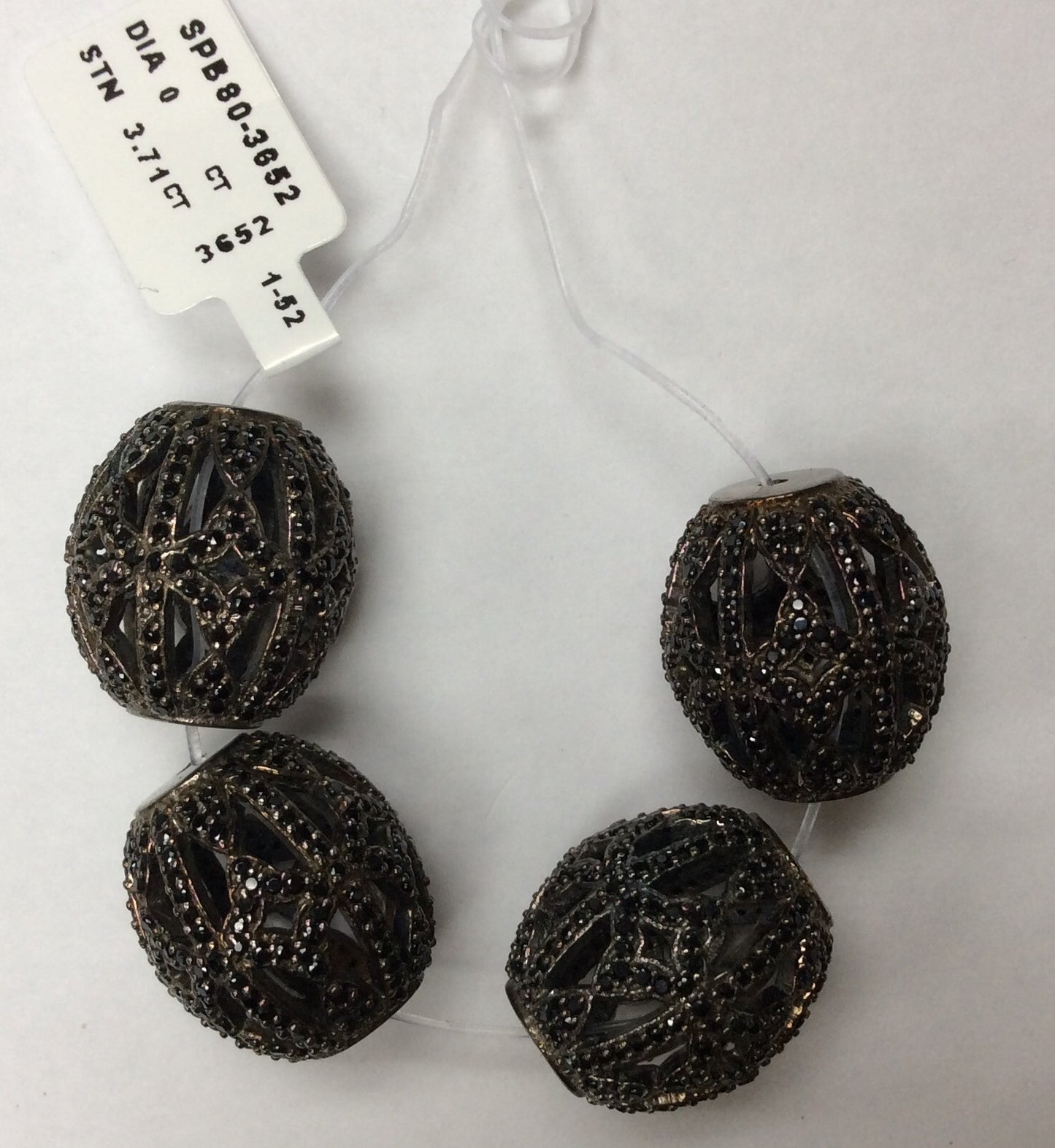 Oval Black Spinel Bead