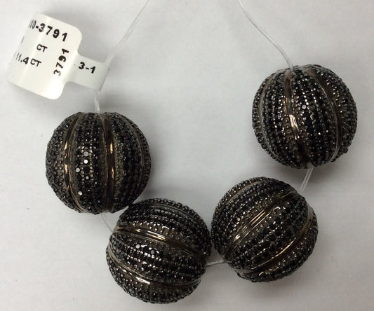 Ball Black Spinel Bead
