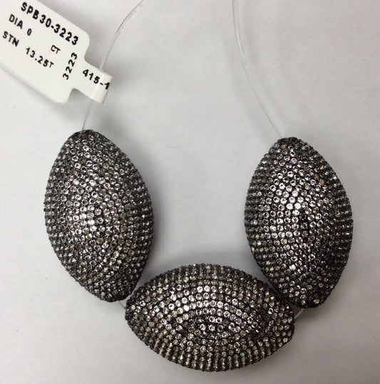 Oval White Topaz Bead