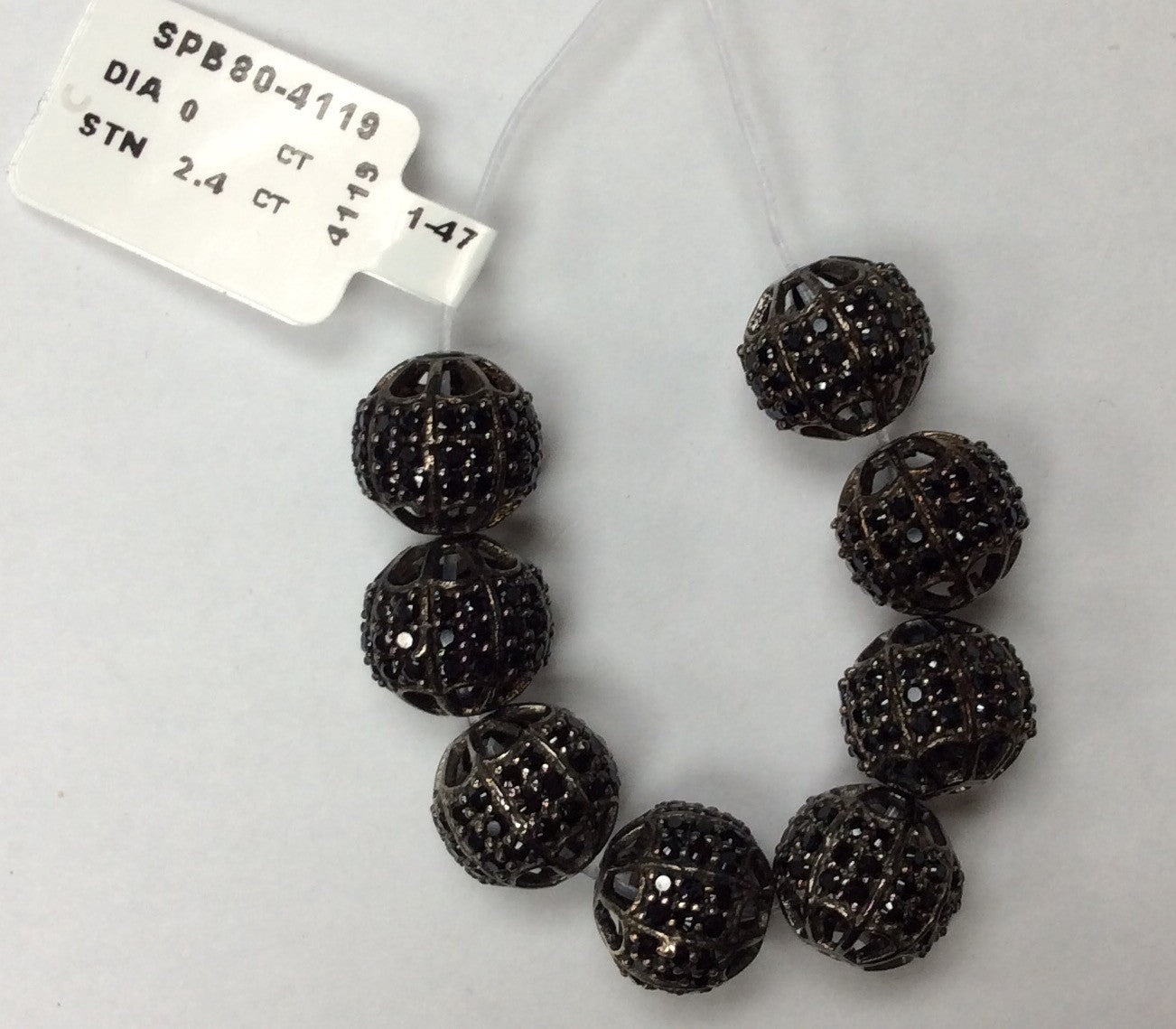 Round Black Spinel Bead