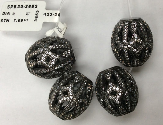 Oval White Topaz Bead