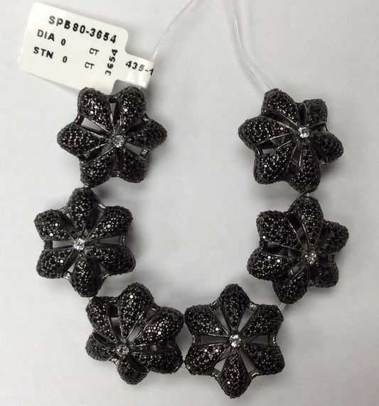 Flower Shaped Black Spinel Bead