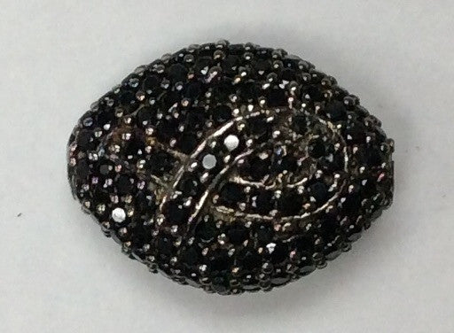 Oval Shaped Black Spinel Bead