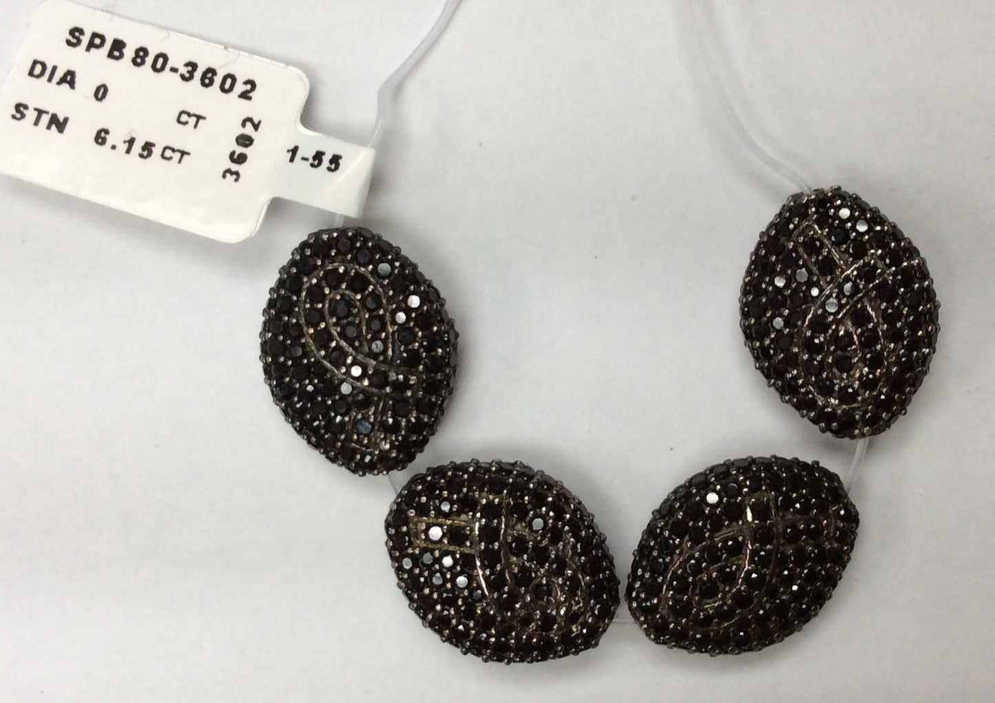 Oval Shaped Black Spinel Bead