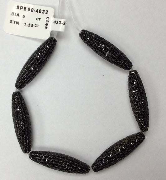 Tube Shape Beads with Gemstones Crafted on Sterling Silver