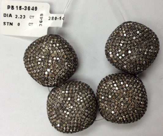 Square Diamond Bead .925 Oxidized Sterling Silver Diamond Beads, Genuine handmade pave diamond Beads Size Approx 0.72"(10 x 18 x 18 MM)