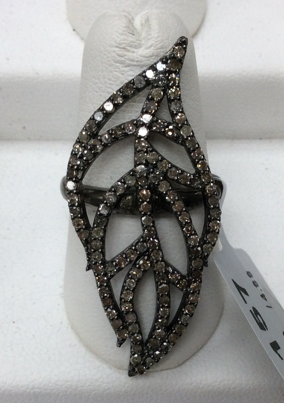 Diamond and Silver Black rhodium Finish Rings