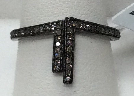 Pave Diamond Ring .925 Oxidized Sterling Silver Diamond Ring, Genuine handmade pave diamond Ring Size Approx 0.80"(12 x 20 MM)