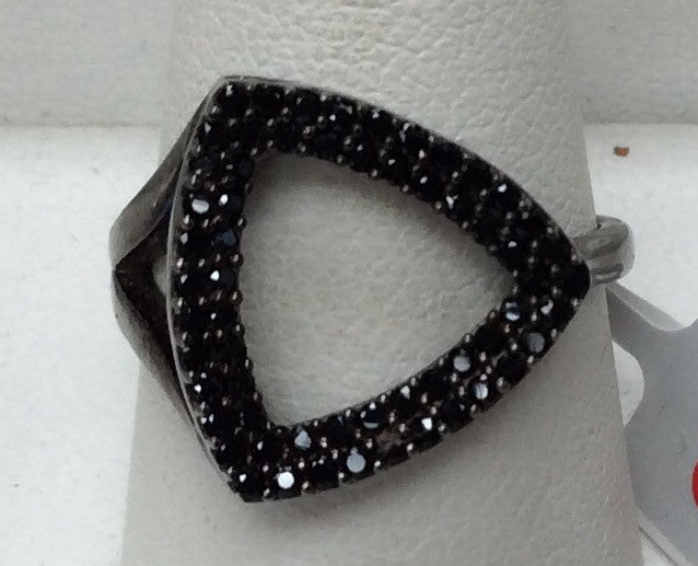 Triangle Black Spinel Ring