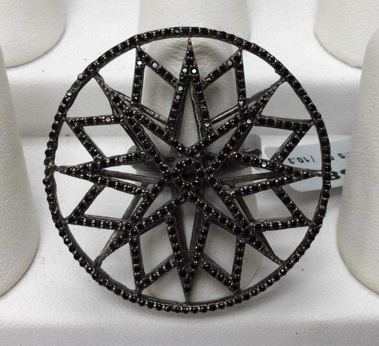 Round Black Spinel Ring