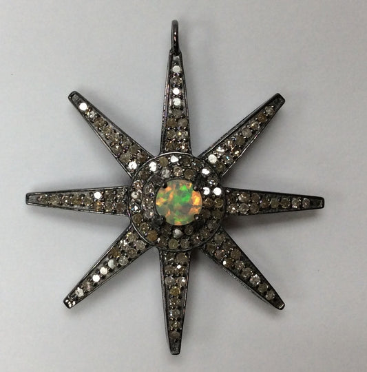 Stars Diamond Charm. Size 34 x 38 mm.