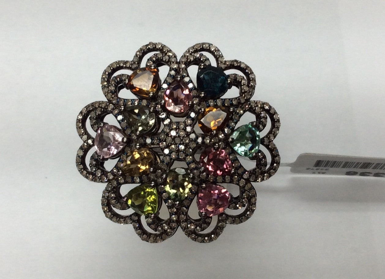 DIAMOND AND MULTI TOURMALINE RINGS