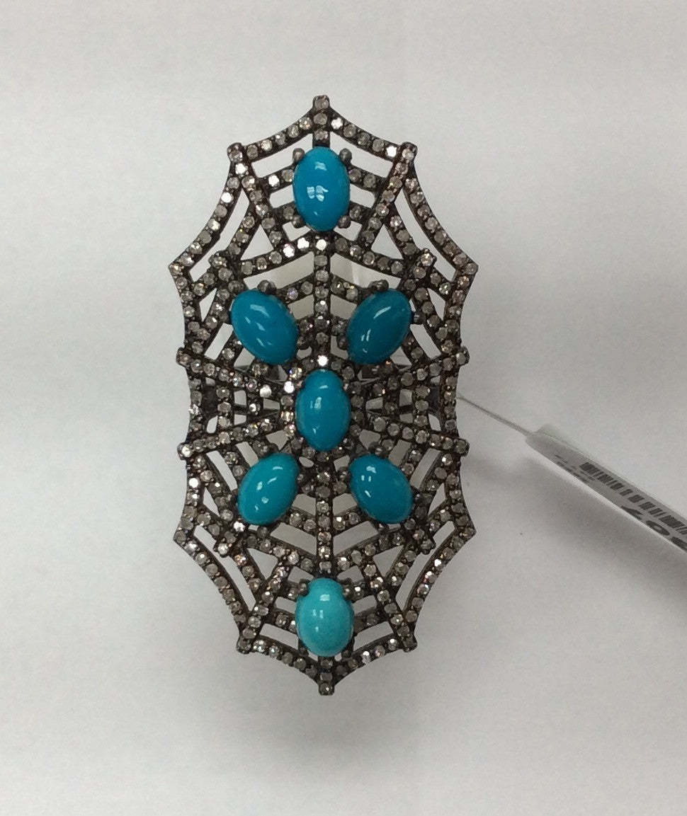 Diamond and Silver Turqouise Rings