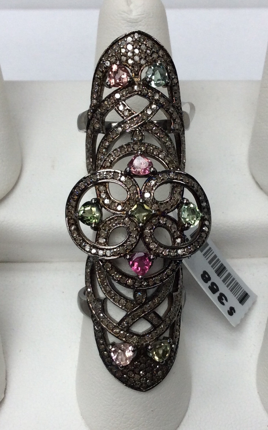 DIAMOND AND MULTI TOURMALINE RINGS