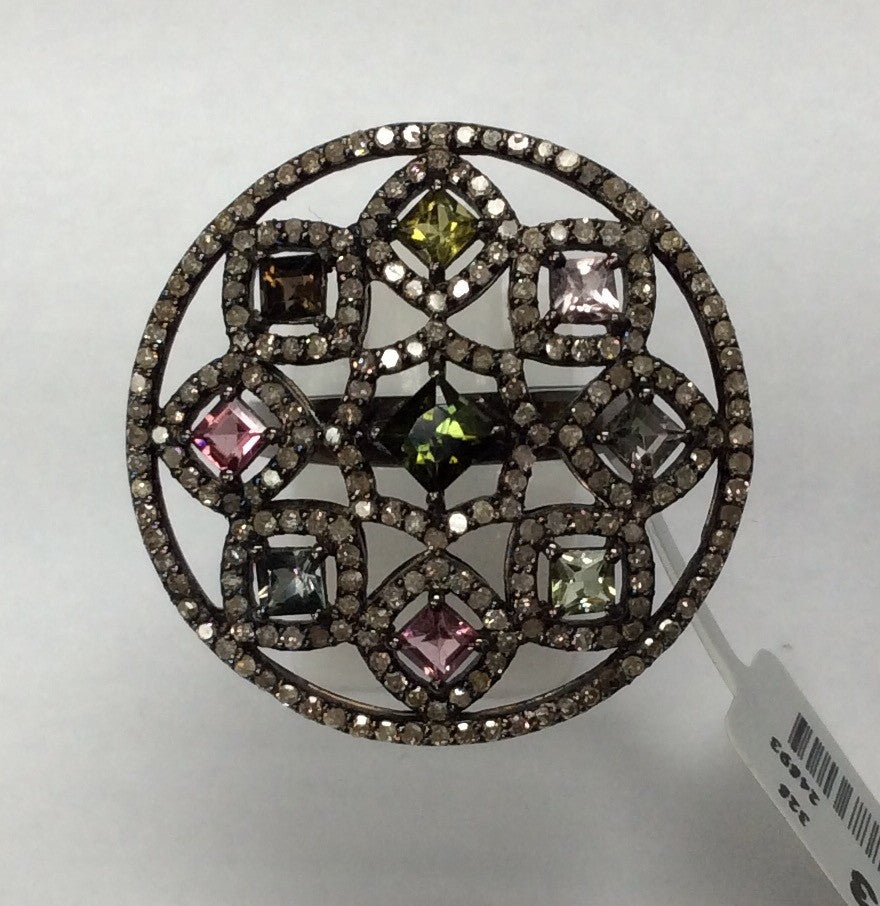 DIAMOND AND MULTI TOURMALINE RINGS