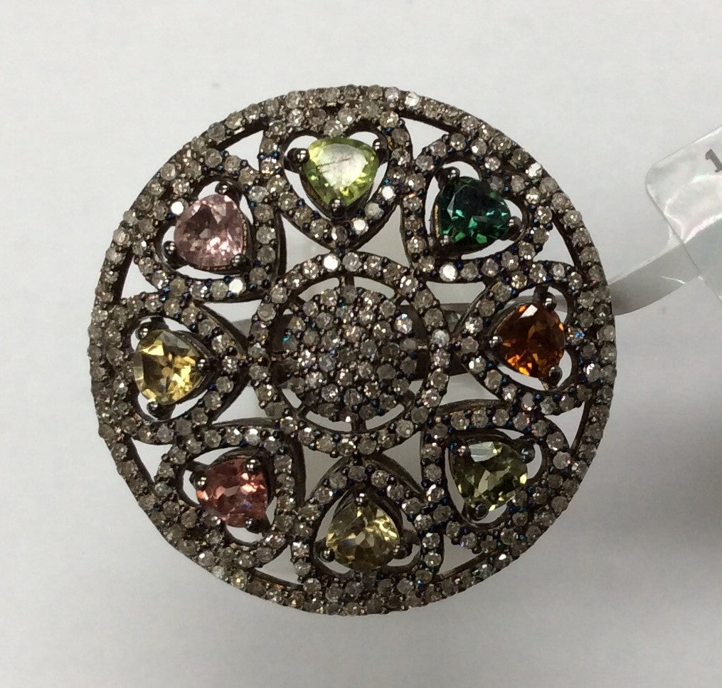 DIAMOND AND MULTI TOURMALINE RINGS