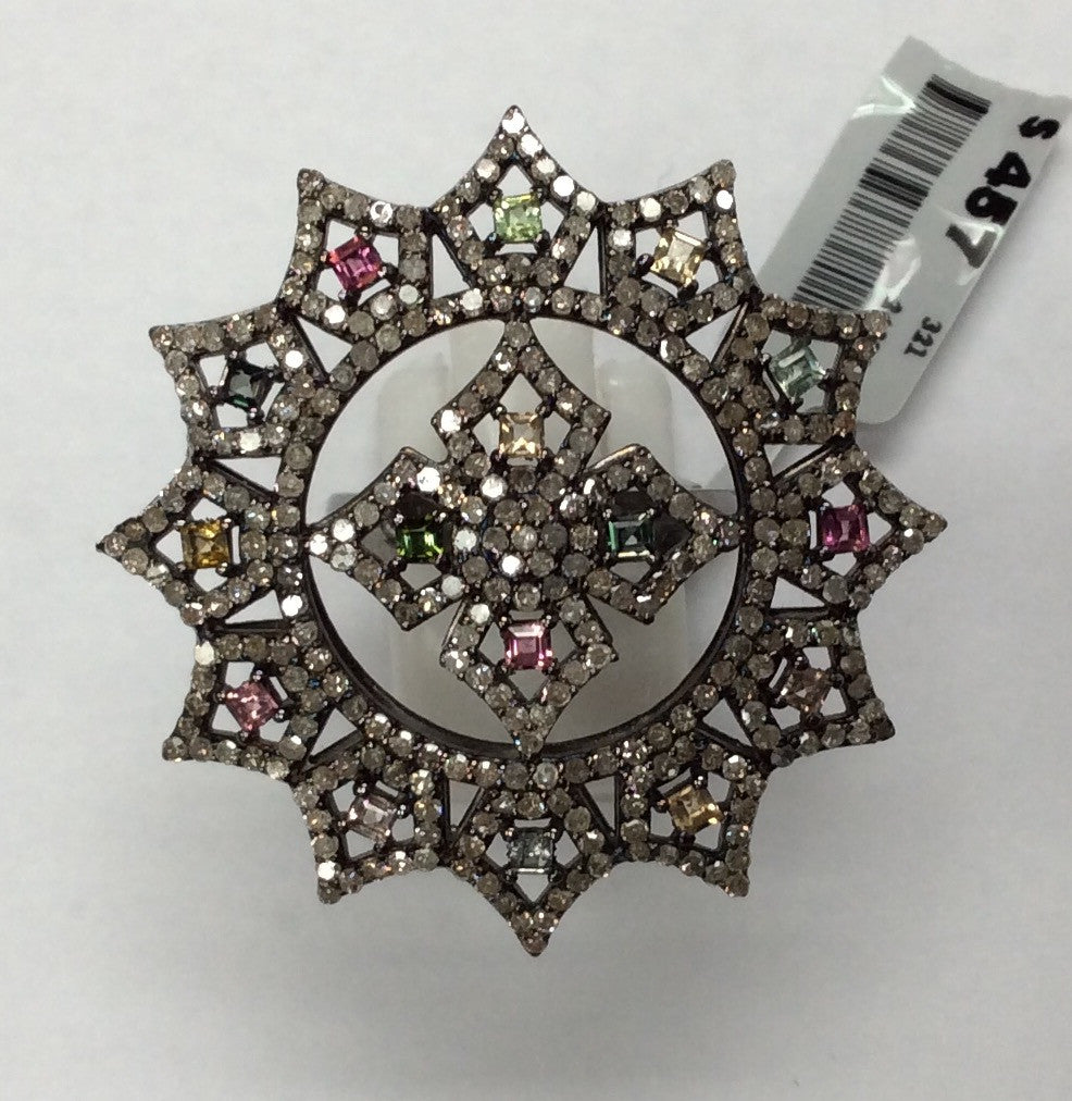 DIAMOND AND MULTI TOURMALINE RINGS