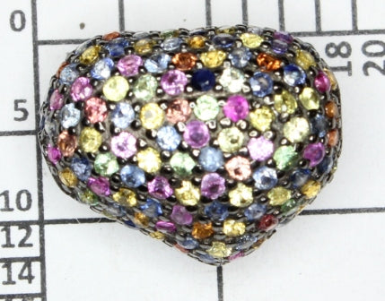 Nugget Shape silver pave diamond beads