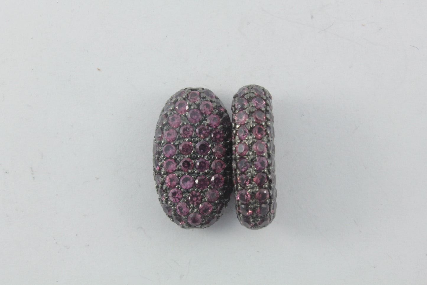 Oval Shape Blue Sapphire Pave Beads
