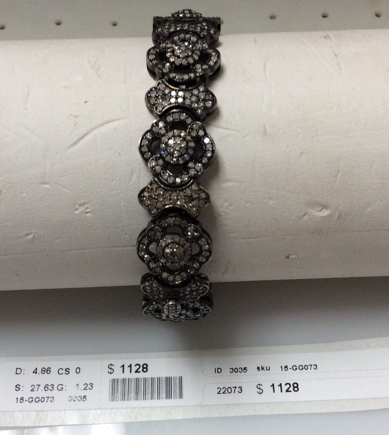 Diamond and Silver Black Rhodium Finish Bracelets .