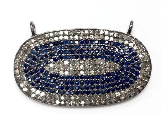 Pave Diamond, Oval Disc Diamond, Amazing Piece, Appx 1.3" Long (18x32mm)