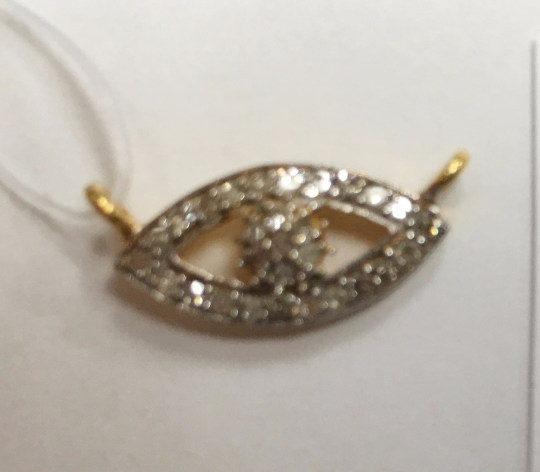 14k Solid Gold Evil Eye Diamond Pendants. Genuine handmade pave diamond Pendant. Approx Size 0.64 "(9 x 16 mm)