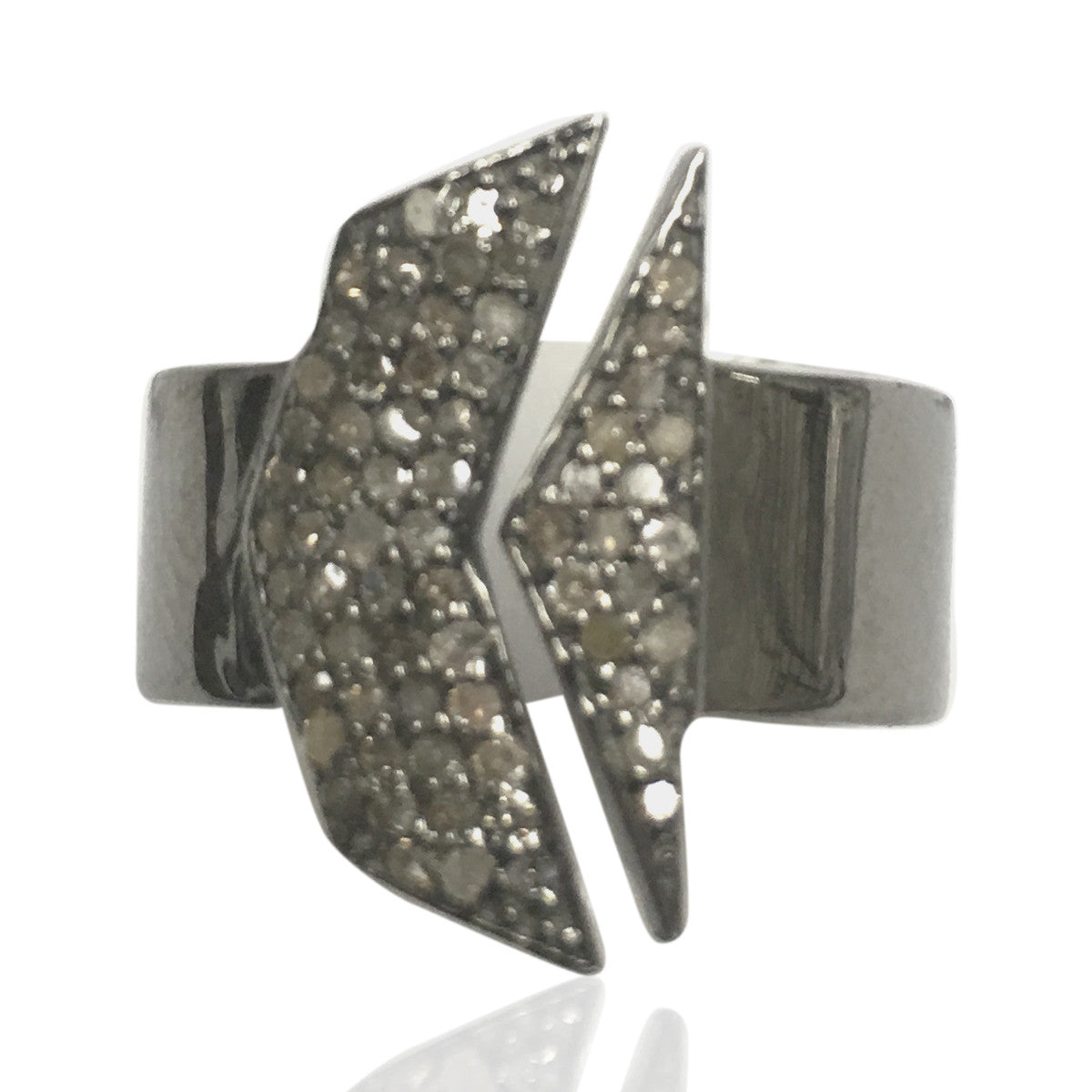 DIAMOND AND SILVER BLACK RHODIUM FINISH RINGS