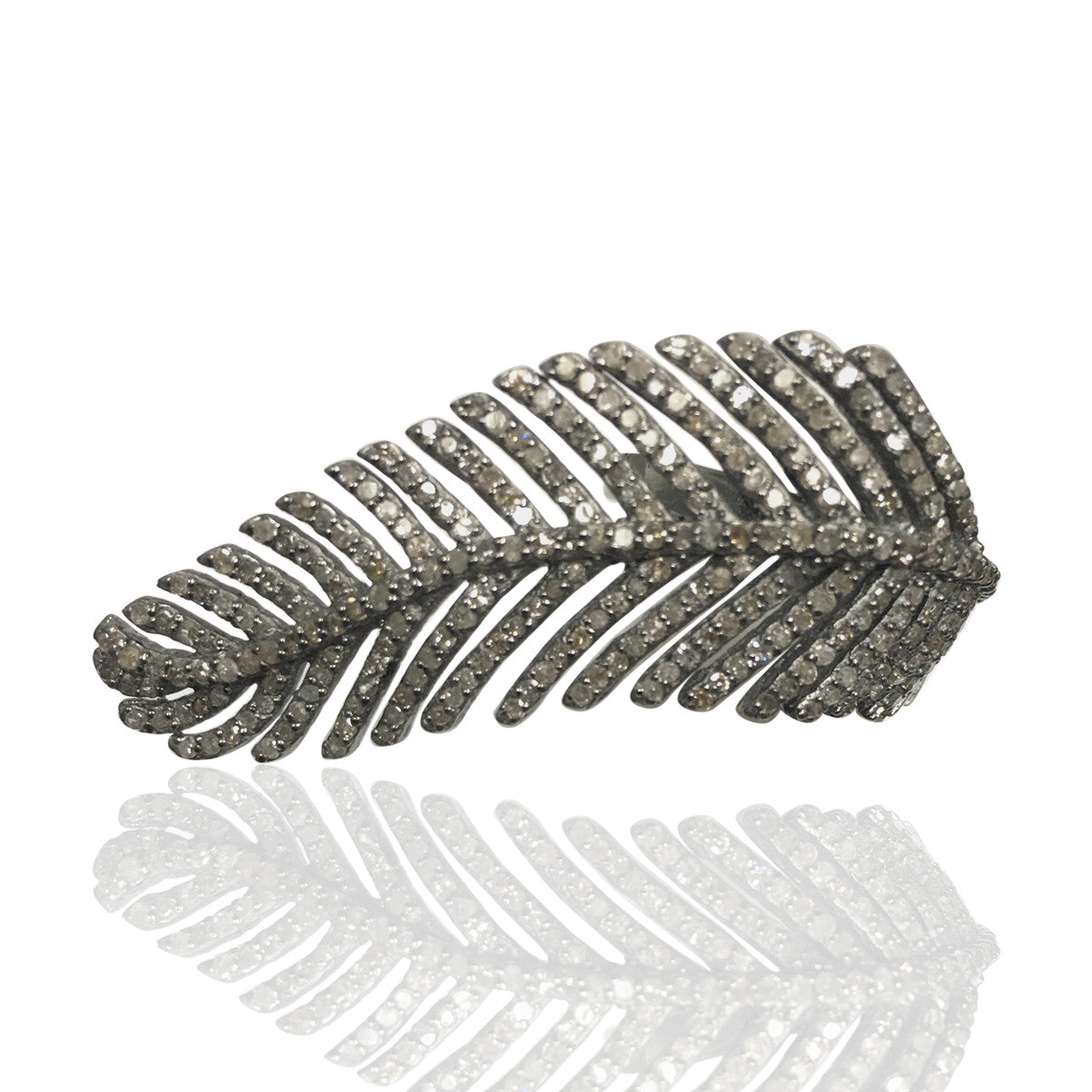 Silver Pave Diamond Ring .925 Oxidized Sterling Silver Diamond Ring, Genuine handmade pave diamond Ring.