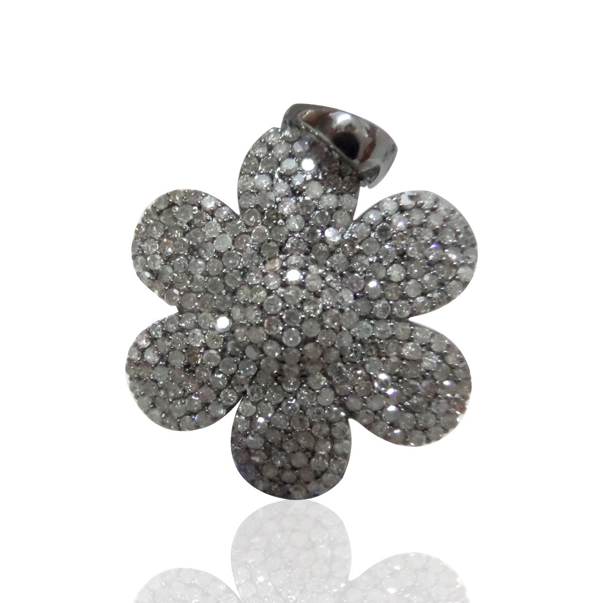 Flower Shape Diamond Pendants & Charms Approx 26 mm