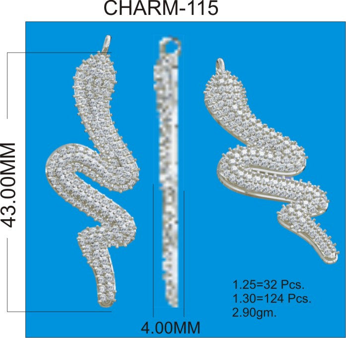 SNAKE SHAPE DIAMOND PENDANTS CHARMS