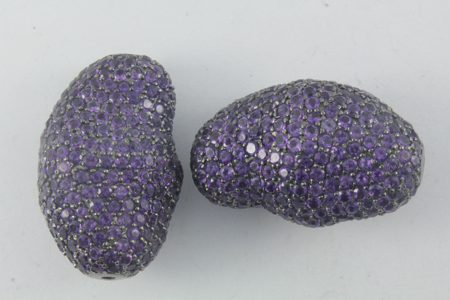Nugget Shape Pave Beads with Diamond And Gemstone