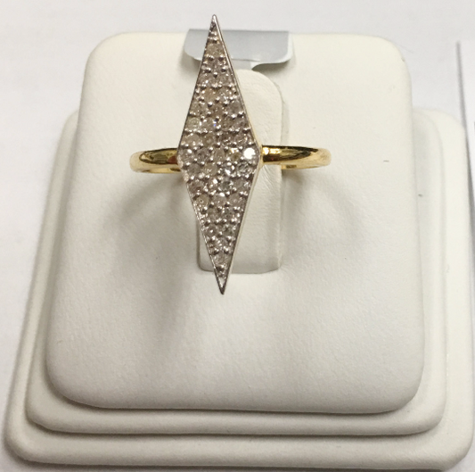 14k Solid Gold Marquise Shape Diamond Rings. Approx Size 1.00 "(7 x 25 mm)