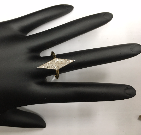 14k Solid Gold Marquise Shape Diamond Rings. Genuine handmade pave diamond Rings. Approx Size 1.00 "(7 x 25 mm)